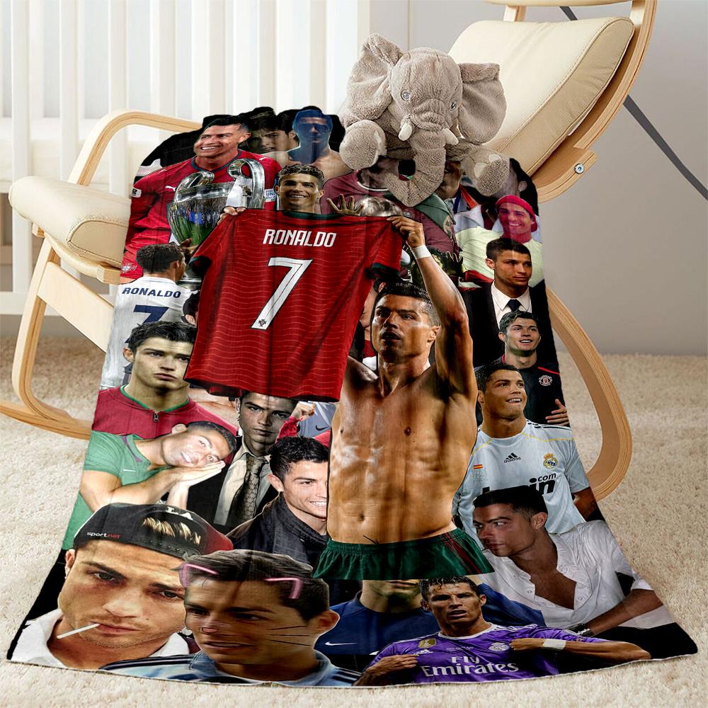Cristiano Ronaldo Blanket Comfortable Great For Picnics Sofa Couch For All Seasons Digital Print Gift For Travel Home Birthdays