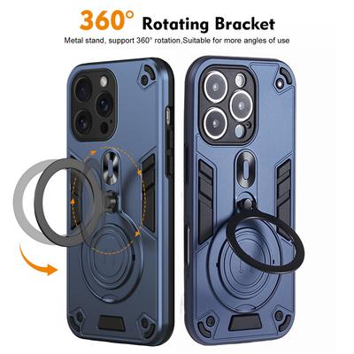 Чехол для iPhone 16 Pro Max с поворотной подставкой, PC+TPU, защита от падений, чехол для телефона