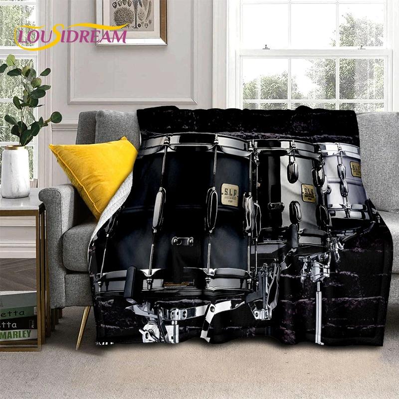 3D Music Instruments TAMA Drum Kit Drum Set Blanket,Soft Throw Blanket for Home Bedroom Bed Sofa Picnic Travel Office Cover Gift