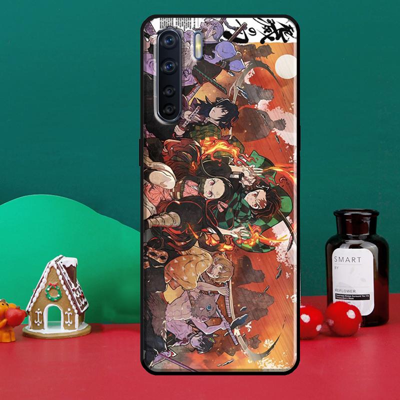 Чехол для телефона Kimetsu No Yaiba с аниме для OPPO Reno 5 Lite 2Z 2F A5 A9 A53 A31 2020 A52 A72 A91 A83 A15 A94 A74 A54