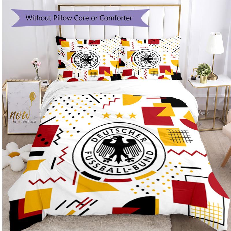 Germany Football Printed Bedding 3 Piece Set Cozy Breathable Bed Cover Set as Housewarming Holiday Gift
