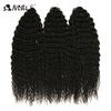 Noble 24 Inch Jet Black Water Wave Crochet Hair Synthetic Braiding Hair, Pre-Stretched Curly Crochet Braids Extensions for Women