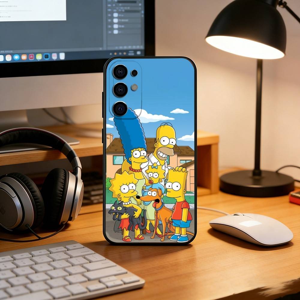 The Simpsons Phone Case Black Silicone Soft For Samsung S25,S24,S21,S22,S23,S30,Ultra,S20,Plus,Fe,Lite