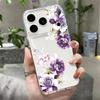 Силиконовый прозрачный чехол для телефона для iPhone 17 16 Pro 15 14 13 12 Pro Max 11 Прозрачный противоударный мягкий красивый чехол с цветочным принтом