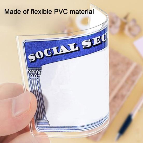 10/20 Pcs Social Security Card Sleeves Transparent Medicare Card Protector Water Resistant Clear PVC Card Holder for ID Debit Credit Card