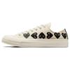 CDG Play X 1970s Canvas Lace-up Low-Top Board Shoes Unisex White & Black