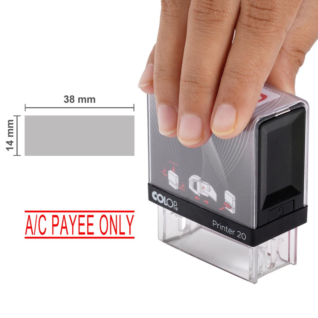 A/C Payee ONLY Self Inking Rubber Stamp Custom Colop Office Stationary P20 Mini Stamper