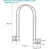 Металлическая садовая арка 2,5 м с ящиками для растений - шпалера для вьющихся растений, свадебная арка для церемонии на заднем дворе