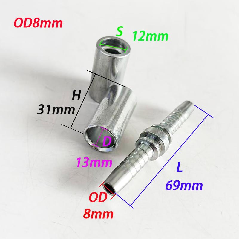 Carbon Steel Hydraulic Hose Joint 6-25mm Galvanized Pipe Connector High Pressure Leak-Proof Docking Fitting for Pipeline System