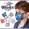 Ramidos 5Pcs Children Kids Boys Girls Washable Cartoon Mask Cover