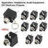 10Pcs Plastic Metal 3.5mm Mono Female Jack 3Pin DIP Headphone Socket  DIY Electronic Project