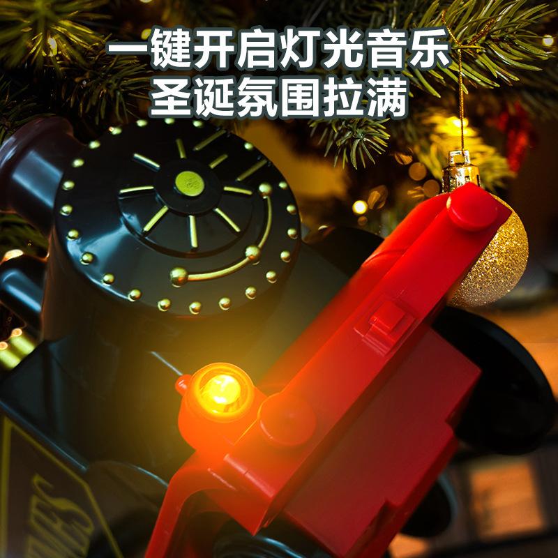 Рождественский поезд, игрушечный трек с электрическим звуком и светом, костюм для сращивания, подарок для мальчика, трековый поезд