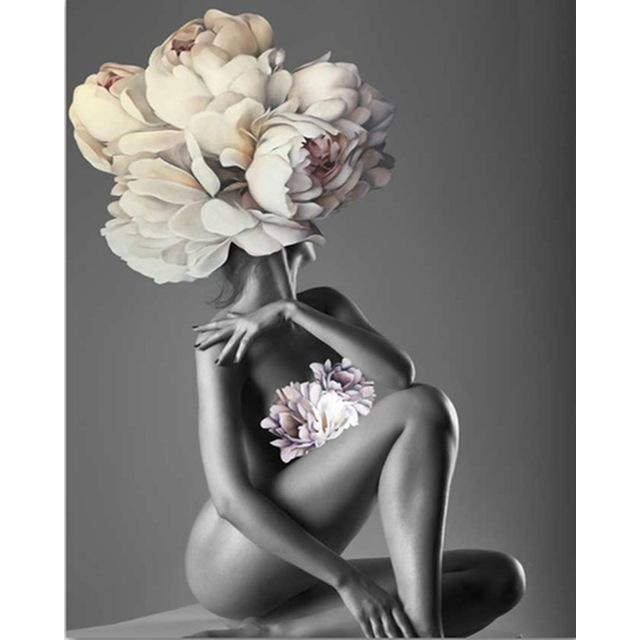 40x50cm Oil Painting By Numbers Flower Women DIY Paint By Numbers Girl On Canvas Home Decoration Diy Frame Digital Painting