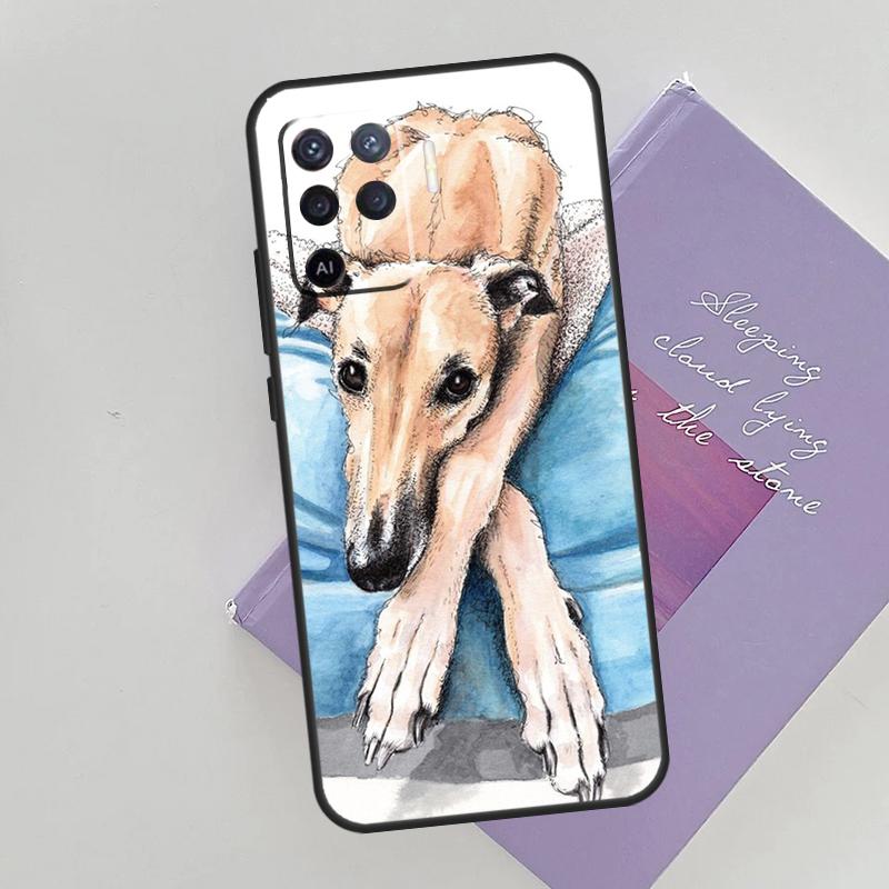Galgo Greyhound Dog Cover For Oppo A78 A98 A74 A54 A94 A15 A16 A17 A52 A72 A76 A96 A53 A57S A58 A5 A9 Phone Case