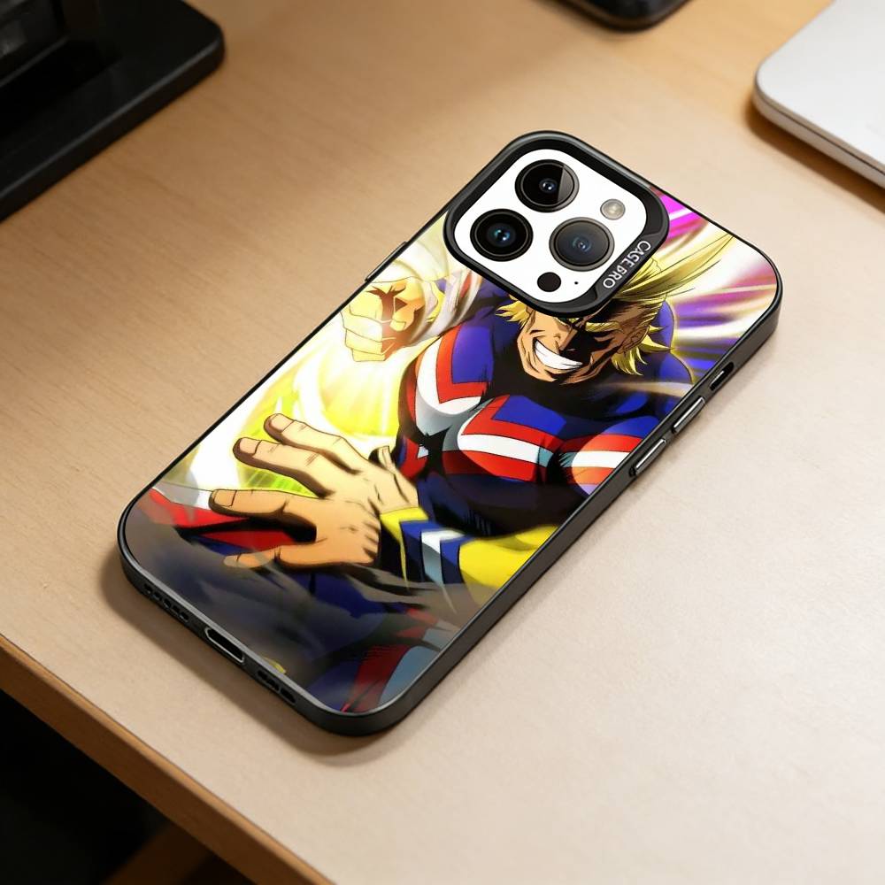Toshinori Yagi All Might MHA Phone Case For iPhone 17,16,15,14,13,12,11 Plus,Pro Max,XS,Colorful Silver Black Cover