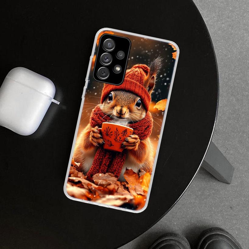 Animal Squirrel Phone Case Cover for Samsung Galaxy A12 A22 A32 A52 A72 A02S A51 A50S A31 A20S A10S Note 20 Ultra 10 Plus Galaxy