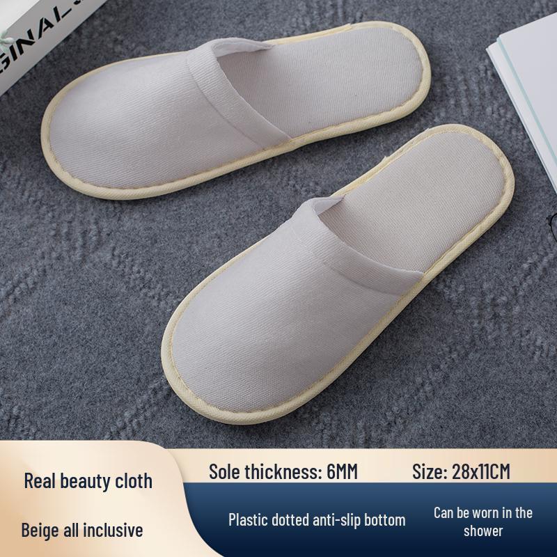 10 Pairs of Premium Non-Slip Disposable Slippers - Luxurious, Thickened Design for Bath, Bathroom, Salon, Hotel, and Homestay Use