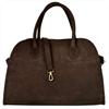Maxi Borse in Pelle large leather suede bag brown chocolate size XXL