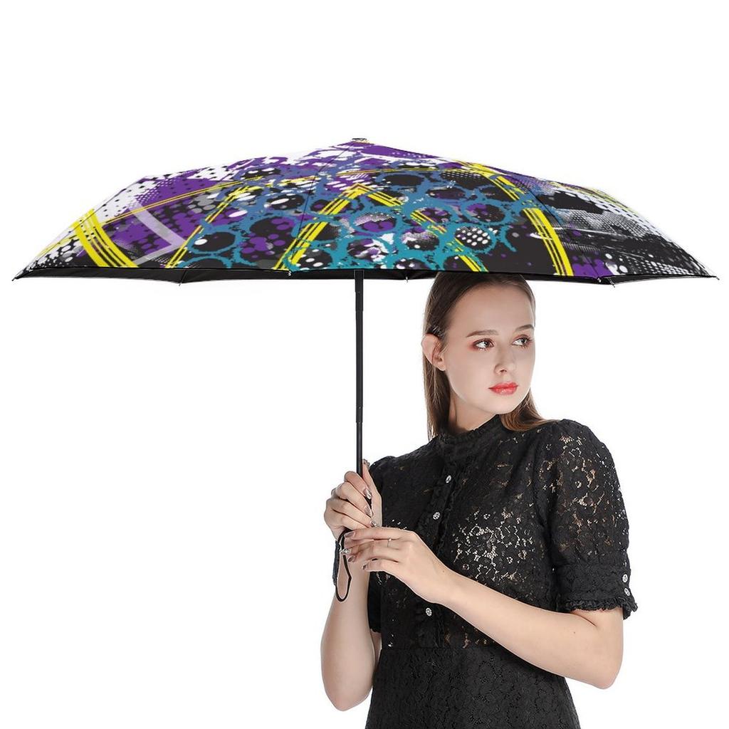 1 Pack Automatic Umbrella Featuring Waterproof Fabric And Durable Ribs For Travel Comfort In Graffiti Inspired Look