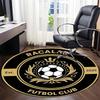 Racalara FC Golden Laurel Soccer Ball Circular Area Rug Football Club Round Floor Carpet Gaming Chair Living Room Bedroom Home Decor Mat