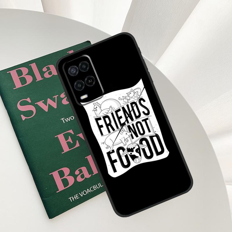Ешь фрукты, а не друзей Веганская цитата Чехол для Oppo A96 A76 A16 A15 A17 A52 A72 A54S A57S A58 A78 A98 A57 A77 A54 A74 A94