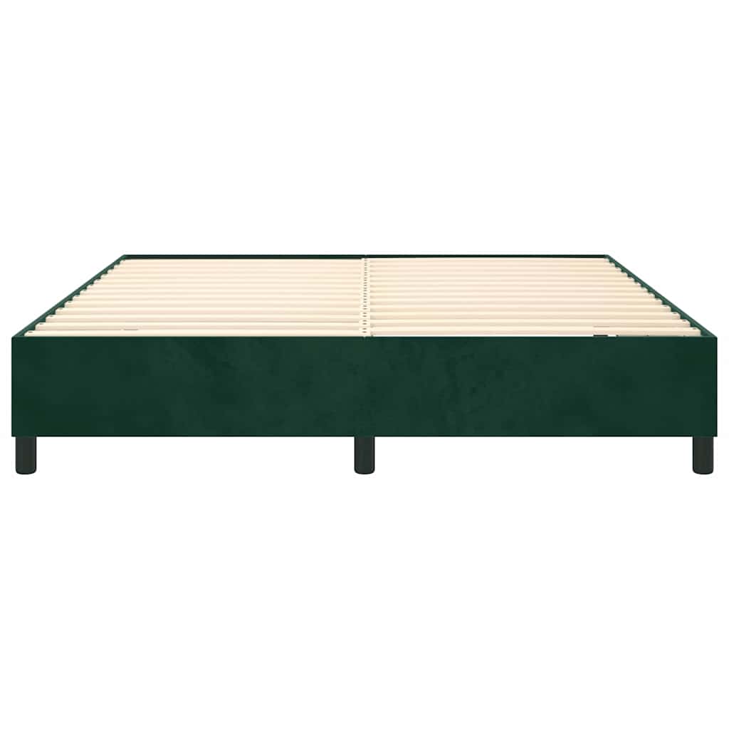 Vidaxl Rama Łóżka Bez Materaca, Ciemnozielone, 160X200 Cm, Aksamit