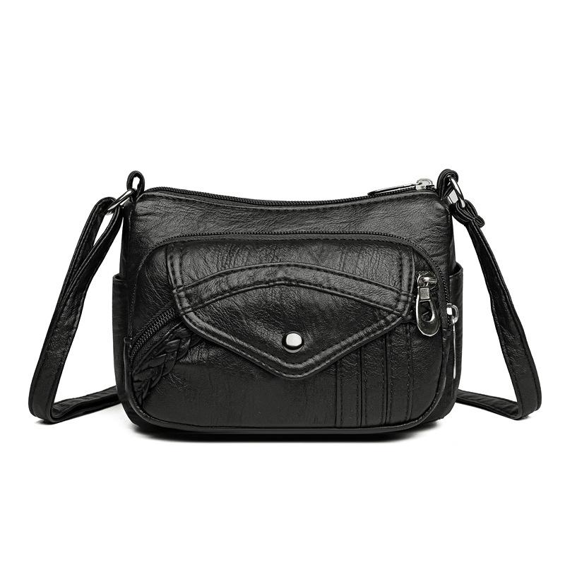Женская сумка через плечо из искусственной кожи с несколькими отделениями, большая вместимость, сумка для мамы, винтажная сумка через плечо