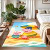 Peppa Pig Print Crystal Velvet Plush Rug Anti?Slip Wear?Resistant Floor Carpet For Indoor Household Home Decoration