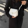 Fashion Women Crossbody Saddle Bag PU Leather Small Handbags Purses Retro Semicircle Designer Messenger Bags Female Clutch Tote