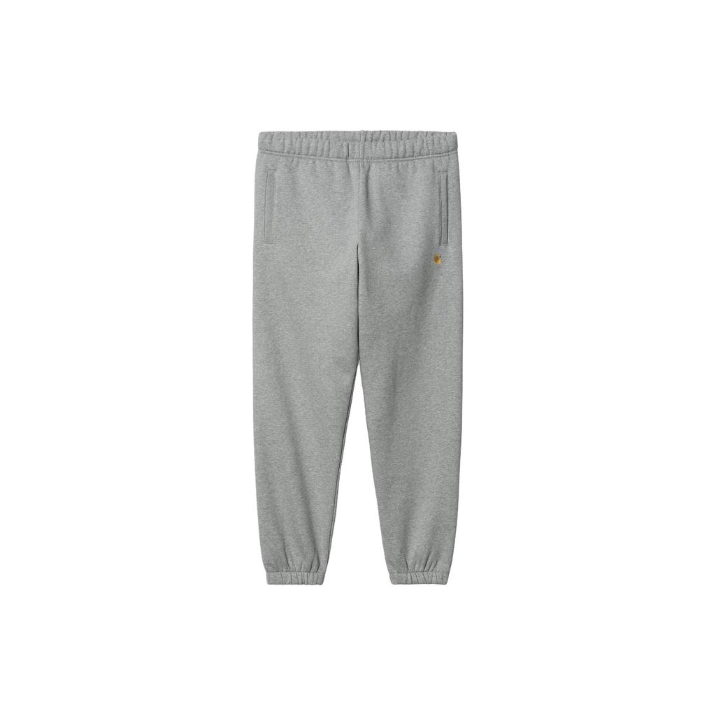 Carhartt WIP SS24 Спортивные штаны Chase Свободный крой Эластичный пояс Вышитый логотип Флисовая ткань Брюки-джоггеры Унисекс Серый I033667-00M-XX