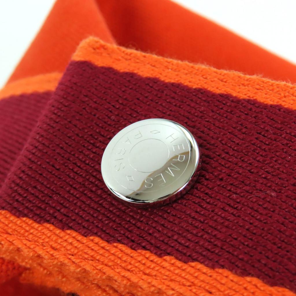 Great HERMES Handbag Brid A Black PM Orange wool Women Used