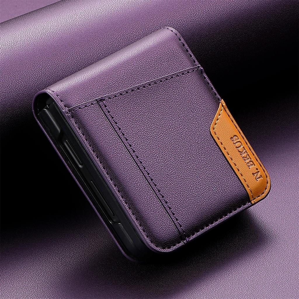 Flip Leather Phone Case For Samsung Galaxy Z Flip 7 FE 6 5 4 3 5G Flip7 Flip6 Wallet Card Holder Phone Bag Book Cover Etui