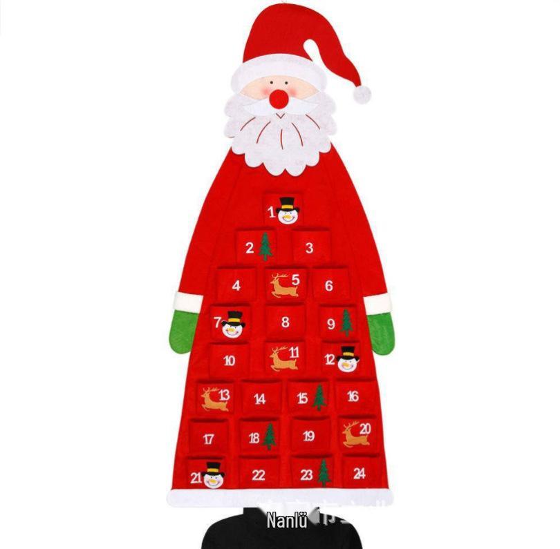 Сделай сам фетровый рождественский адвент-календарь с Сантой и украшениями для детей