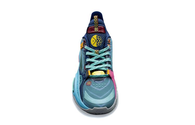 Li Ning All City 10 Slip Resistant Cushioning Abrasion Resistant Low top Basketball Shoes Navy Teenagers ABPS059-2