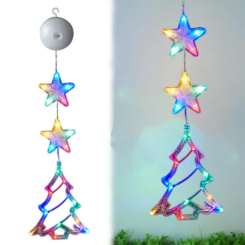 1/3pcs Christmas Lights LED String Lights Fairy New Year Window Light with Suction Cup For Home Window Bedroom Christmas Decor