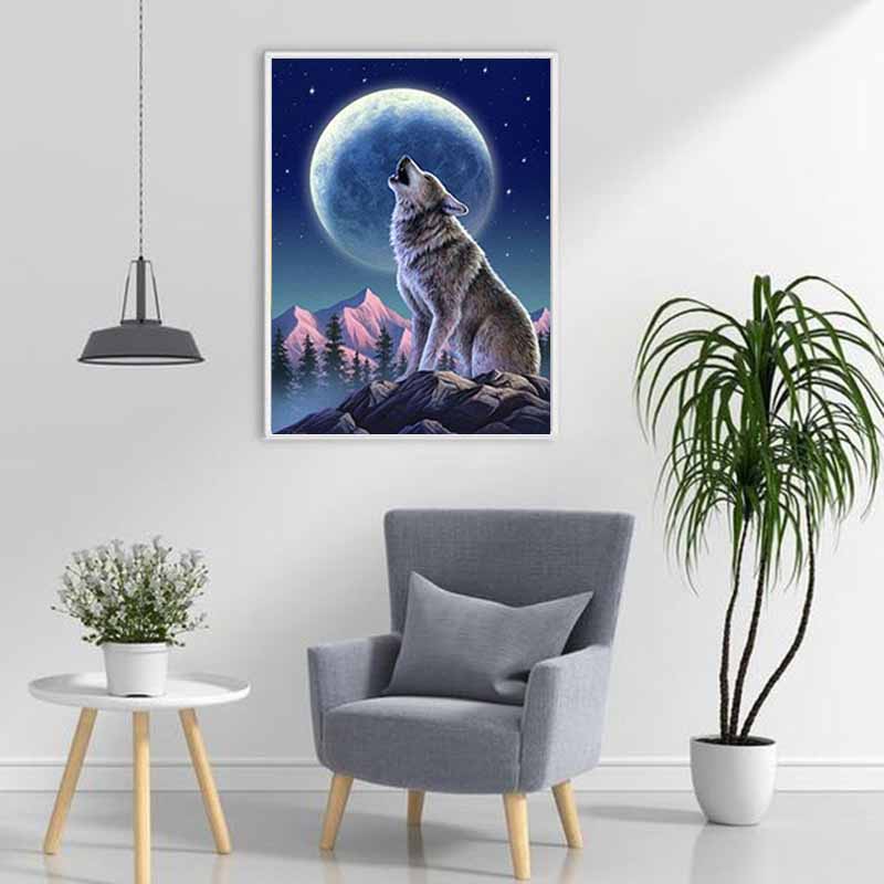 Diy волк 5D алмазная живопись полная круглая дрель смола мультфильм животных Алмазная вышивка набор крестиков домашний декор настенный художественный подарок