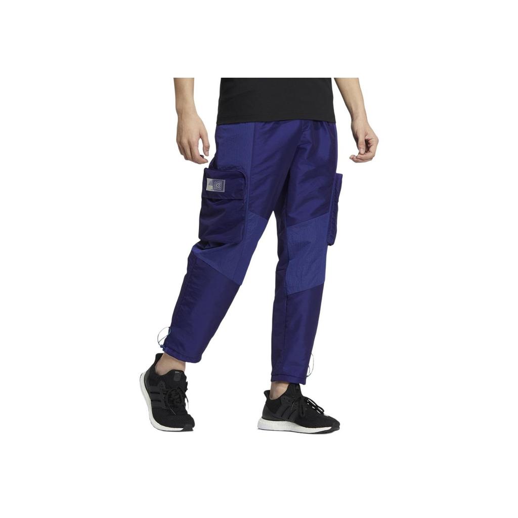 adidas Однотонные свободные повседневные брюки-карго с несколькими карманами и регулируемыми манжетами, мужские брюки цвета индиго HT0524