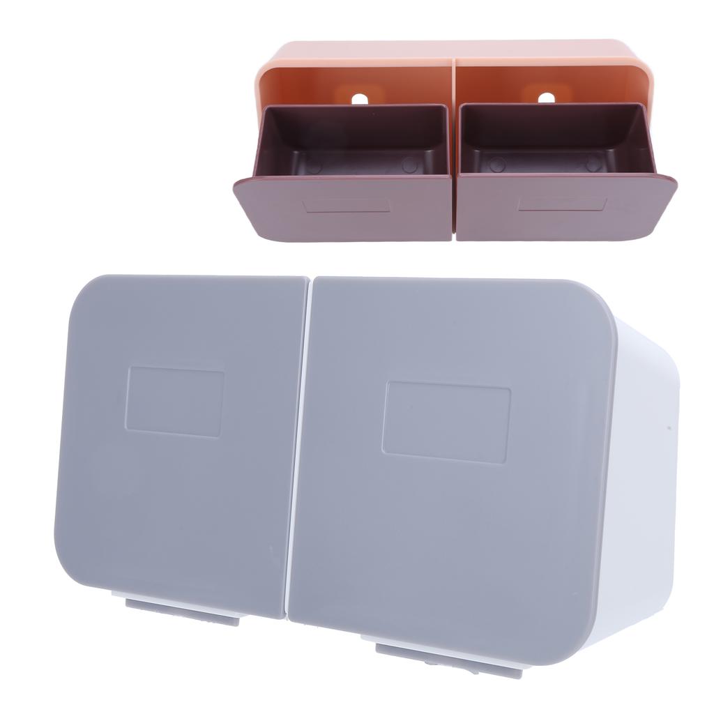 Настенный чехол для косметики, съемный моющийся органайзер для ватных дисков для ванной комнаты