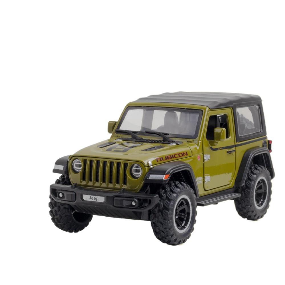 1/32 Jeeps Wrangler Rubicon 1941 Внедорожные литые легкосплавные автомобили и игрушечные транспортные средства Модель автомобиля Звуковые и световые игрушки для детей Подарки