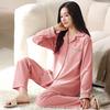 Осенне-зимняя пижама женская из немецкого вельвета, теплая, с длинными рукавами, можно носить как домашнюю одежду, зимний тонкий вельветовый комплект большого размера