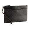 Coach Beckett 28 Monogram Zip Leather Document Clutch Medium Men clutch Black Brown 91285-JILWO