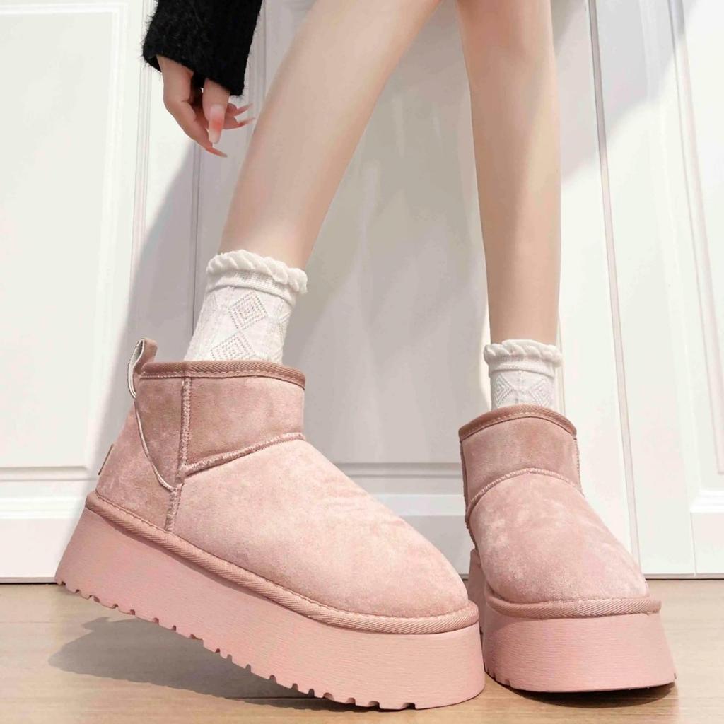 thick-soled snow boots women's new winter women's shoes piled and thickened warm bread shoes waterproof and non-slip cotton shoes