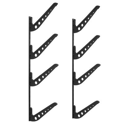 Surfboard Wall Mount, 4 Tiers Horizontal Surfboard Rack for Storage and Display, Adjustable Height Metal Board Stand Organizer, Surf Board Holder for