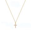 Изысканная и простая женская цепочка из нержавеющей стали с покрытием из 18-каратного настоящего золота с микроинкрустацией из циркония и мини-крестом для женщин