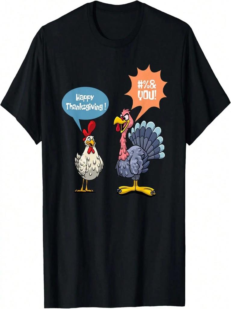 Thanksgiving Funny Turkey Vs Chicken Men Women Turkey Day T-Shirt