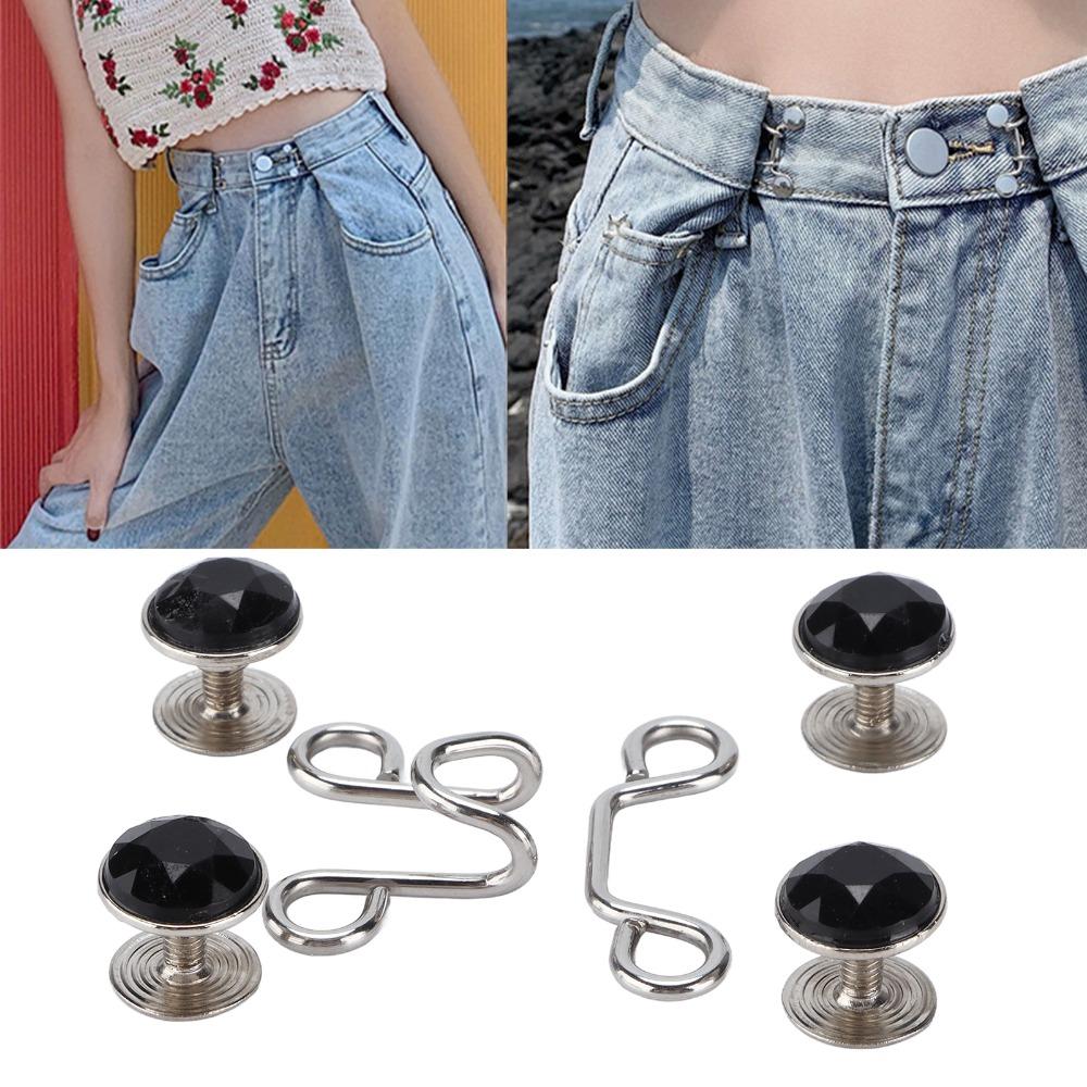 16pcs Adjustable Button Pins Detachable Card Slot Design Pant Waist Button  For Jeans