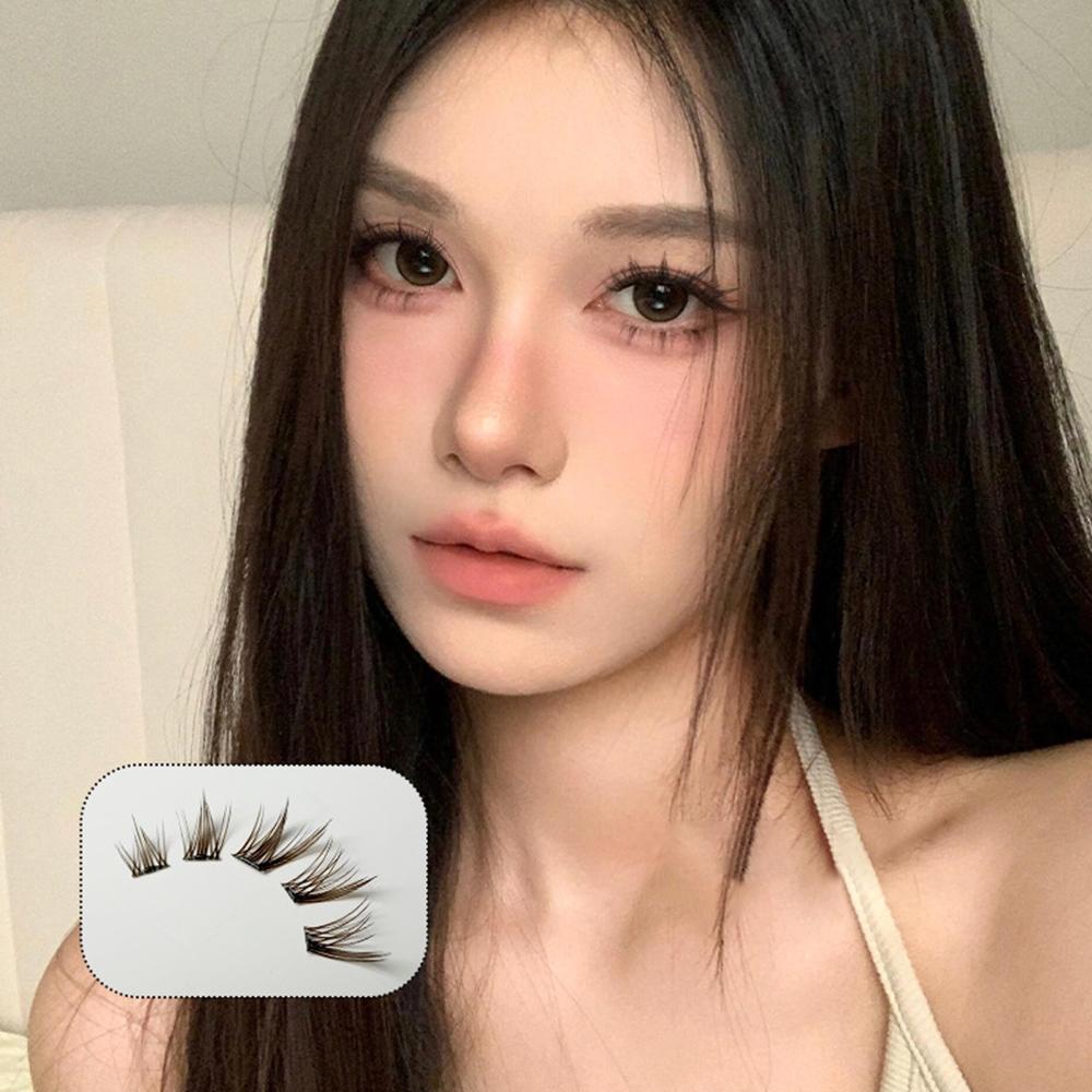 Fox Eye Effect Glue-free False Eyelashes Press on Segmented Eyelashes DIY Eyelash Extension