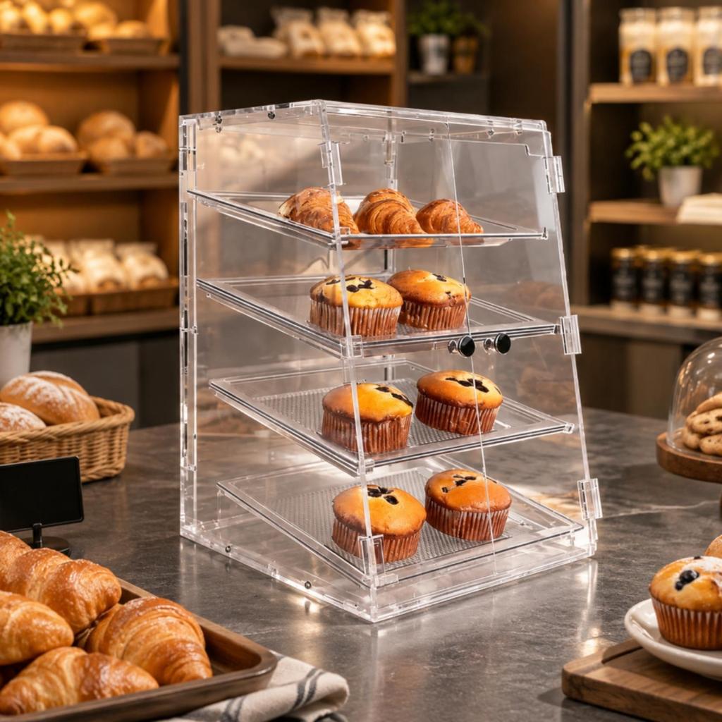 Clear Bakery Display Case Transparent for Café Operators
