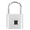 Smart Fingerprint Padlock USB Rechargeable Security LED Lock for Backpack Luggage CabinetSilver