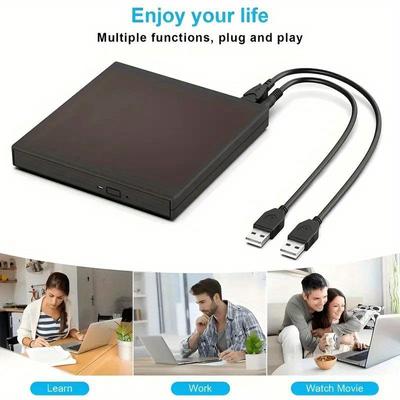 Внешний DVD-привод USB 3.0, высокоскоростной CD/DVD-плеер, устройство чтения, записи, пишущий привод для ноутбуков и компьютеров - Plug and Play, совместим с Windows, Mac